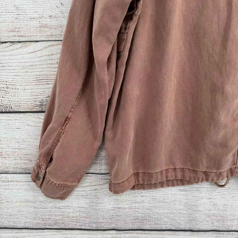 Lucky Brand Hooded Full Zip Jacket Womens Small Pink Super Soft‎